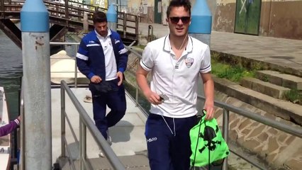 Venezia players arriving