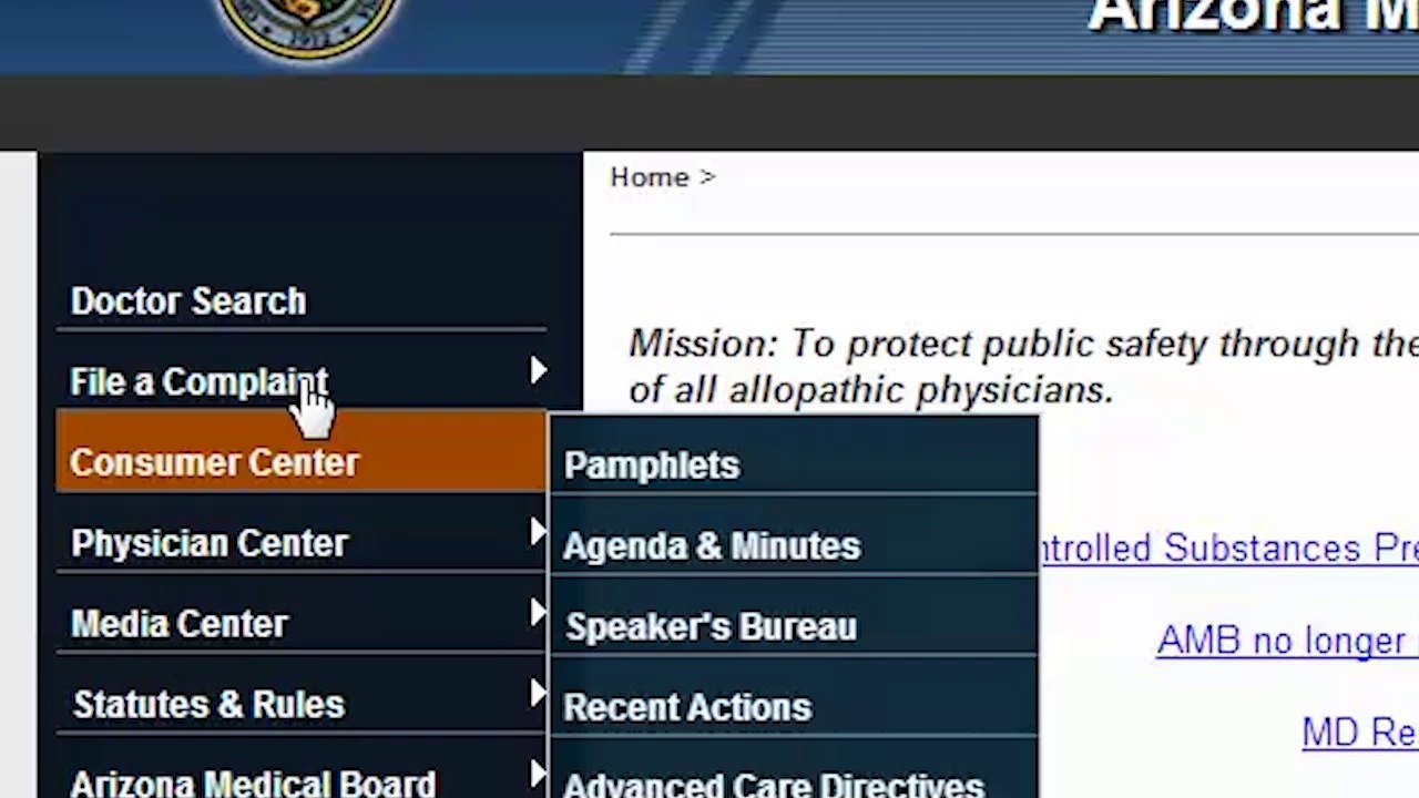 How to search for disciplinary actions for a DR in AZ