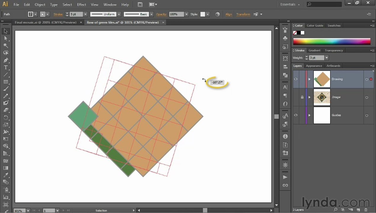 7-7 Using the Rotate tool