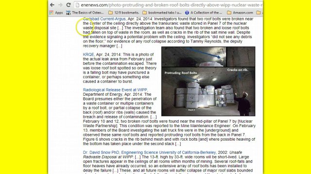 Broken roof bolts & cracks reported at WIPP day before