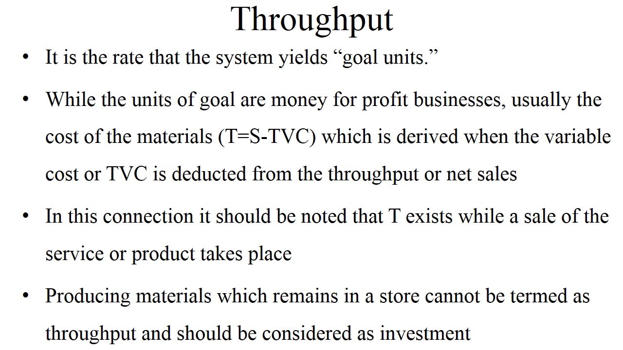 Concepts of Throughput Accounting