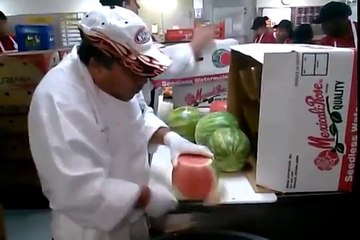 High Speed Watermelon Cutting