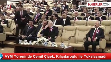 AYM Töreninde Cemil Çiçek, Kılıçdaroğlu ile Tokalaşmadı