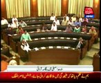 Sindh Assembly PPP protests against Abid Sher Ali