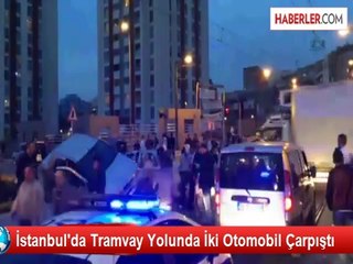 Otomobil Tramvay Yoluna Uçtu, Ortaya İlginç Görüntüler Çıktı
