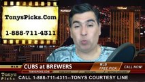 Milwaukee Brewers vs. Chicago Cubs Pick Prediction MLB Odds Preview 4-25-2014