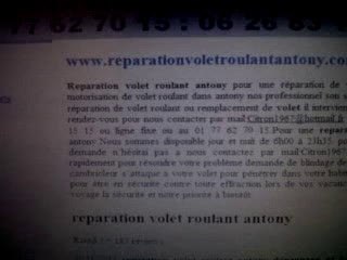 Reparation volet roulant antony : 06 26 83 15 15