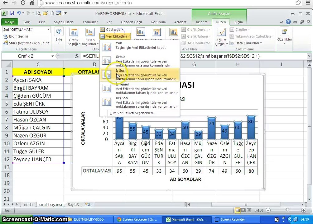 014 - Microsoft Excel 2010 - Grafik Oluşturmak