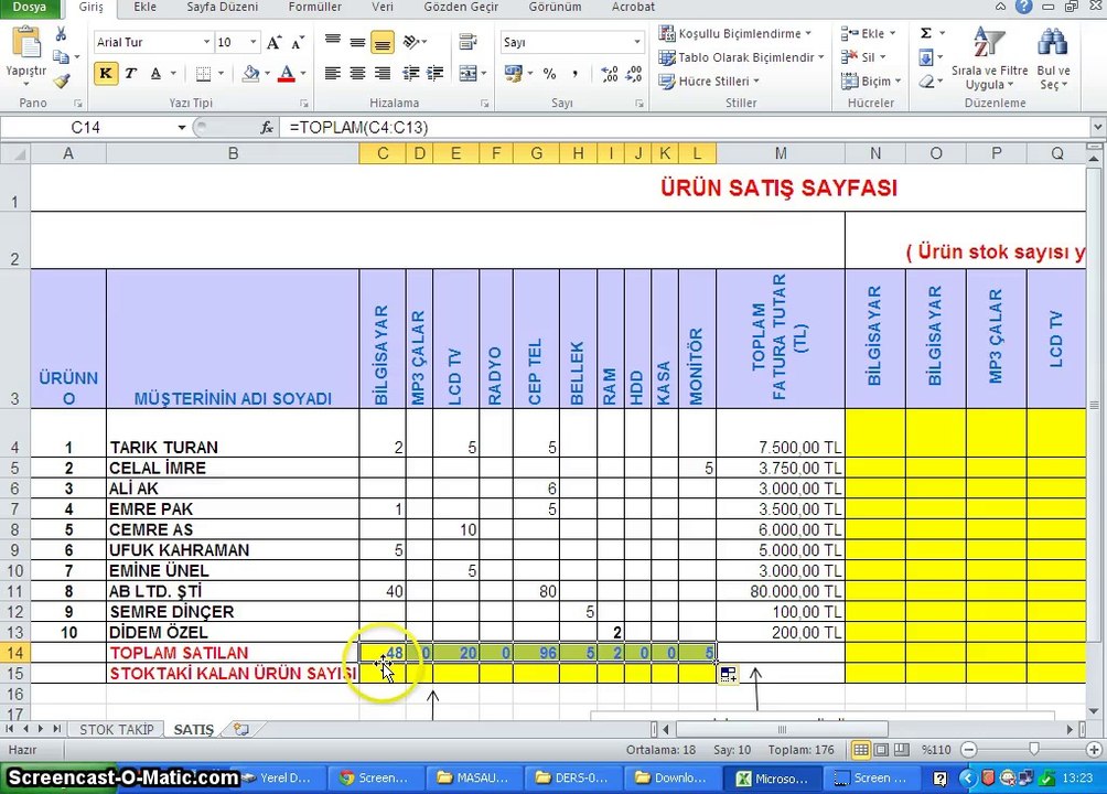 015 1 Microsoft Excel 2010 Stok Takip Veri Aktar m Dailymotion Video
