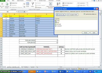 020 - Microsoft Excel 2010 - Sayma formulleri, veri işlemleri, gözden geçir sekmesi