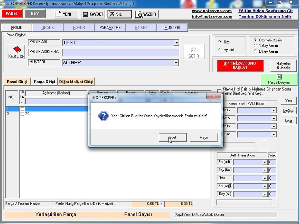 KopEksperPro Optimizasyon Programı