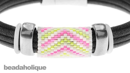 How to Add a Peyote Stitch Bead to Regaliz Leather Alternative Bracelets
