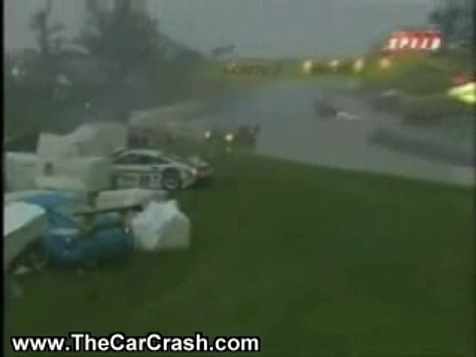 Car Crashes on Wet Road