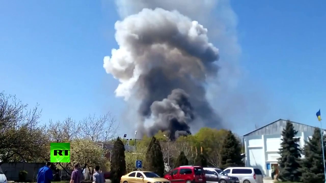 Ukraine airport blast: Moment of massive explosion caught on tape in Kramatorsk