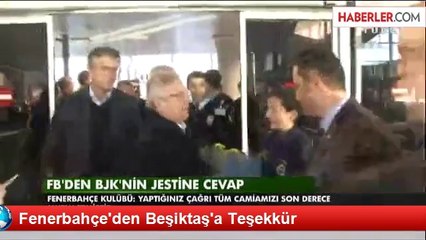 Fenerbahçe'den Beşiktaş'a Teşekkür