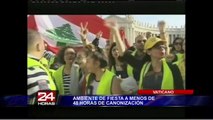 Ambiente de fiesta en el Vaticano por canonización de Juan Pablo II y Juan XXIII