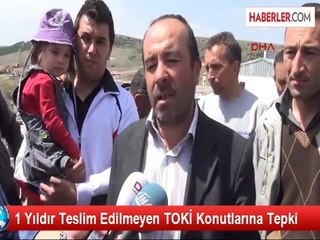 Yozgat'ta Teslim Edilmeyen TOKİ Konutları Protesto Edildi
