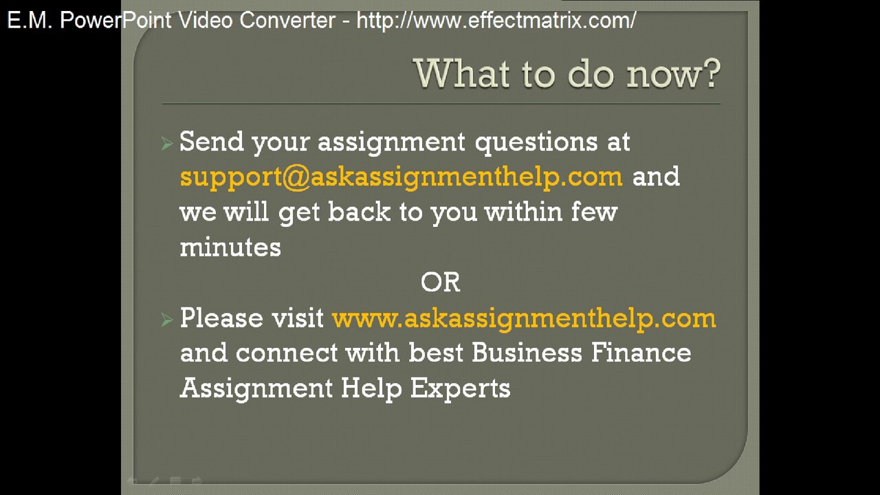 Business Finance Assignment Help | Business Finance Homework Help