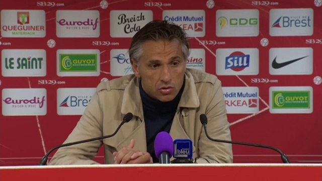Réactions de Régis Brouard et Alex Dupont après Stade Brestois - Clermont Foot 63 (34e journée Ligue 2, saison 2013-2014)