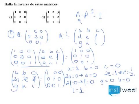 Como hallar la inversa de una matriz. Bachillerato matemáticas