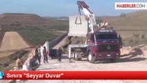 Hatay'da Sınır Güvenliği İçin Seyyar Duvar Örülüyor