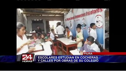 Piura: alumnos estudian en las calles mientras reparan su centro educativo