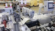 LEON-HD-FINISH Tam otomatik bordür ebatlama, kapsül deliği delme, kulp takma ve dikme, etiket yapıştırma için yatak bordür makinesi
