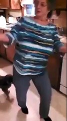 Amazing Grandma is Movin,' and Groovin' in Kitchen