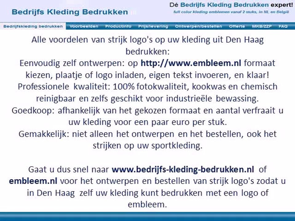Kleding bedrukken Den Haag