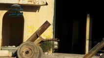 Dramatic footage of Syrian rebels blowing up government tank
