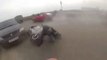Un motard se prend une portière a grande vitesse : gros accident de moto!