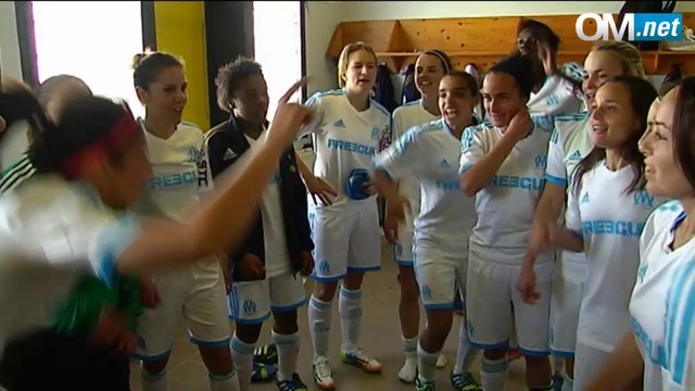 La joie des Olympiennes après OM 3-0 Sète