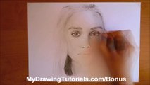 Pencil Portrait of Game of Thrones Daenerys Targaryen