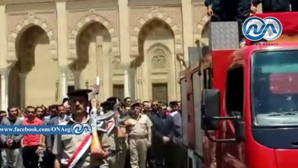 مدير أمن الغربية يتقدم الجنازة العسكرية لضابط استشهد في حادث تصادم بطريق الغردقة