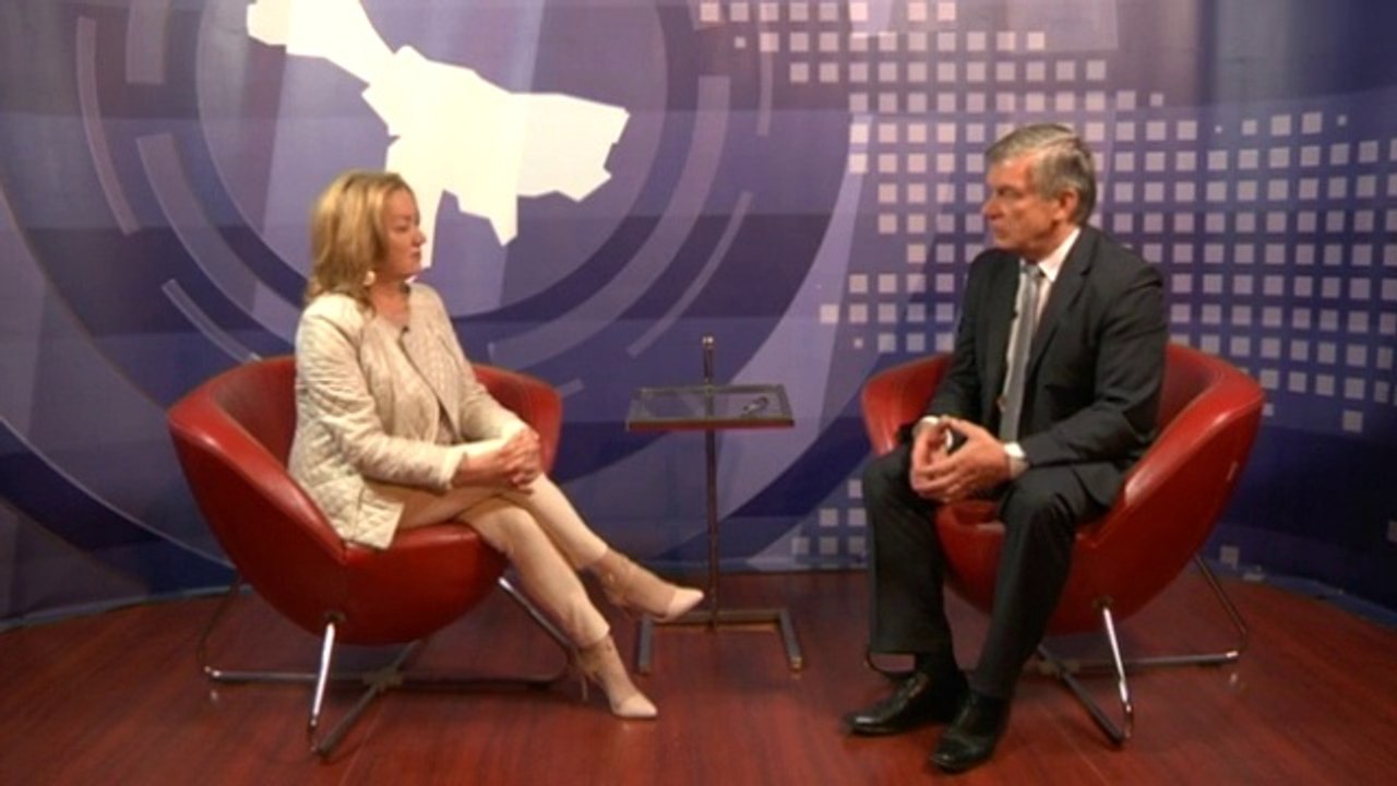 Studio Telewizji Kujawy z Prezydentem Włocławka Andrzejem Pałuckim