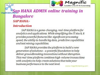 Hana Admin online training in sap- australia,canada