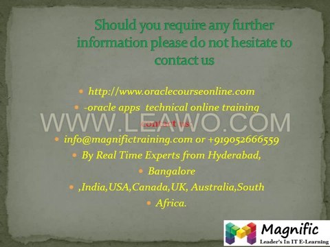 oracle apps technical online training in mumbai@magnific
