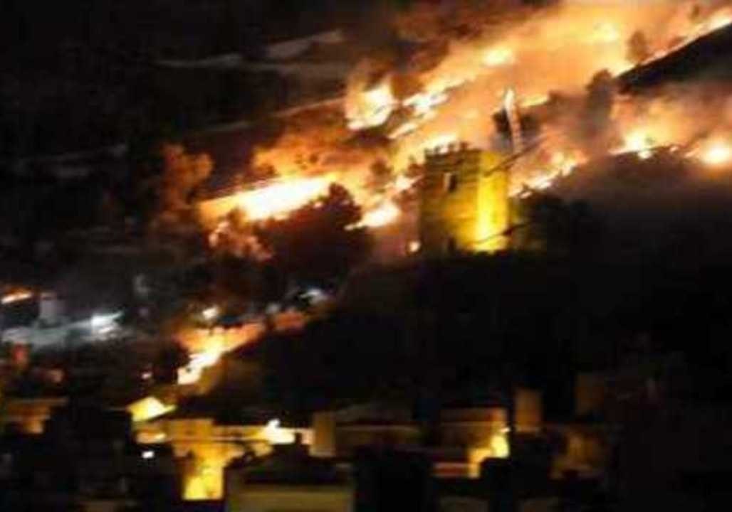 Fireworks Display Sets Spanish Hillside Ablaze