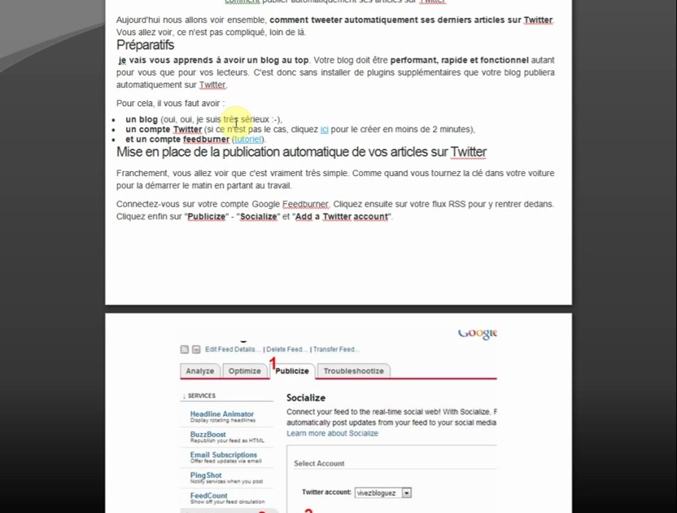 Arriver à publier des article sur twitter automatique "webmaster paris"