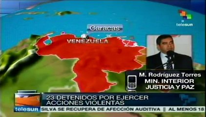 Venezuela: 23 detenidos por violencia en marcha opositora