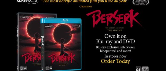 BERSERK THE GOLDEN AGE ARC III The Advent, Official Extended Trailer- In Stores Now