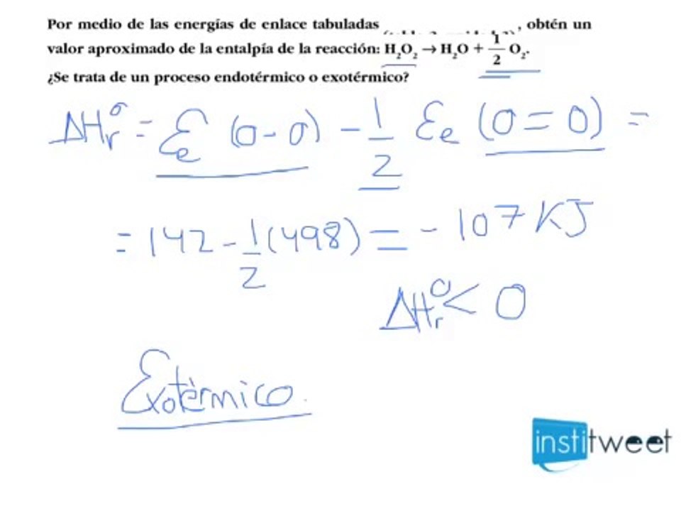 Ejercicio resuelto de Entalpías