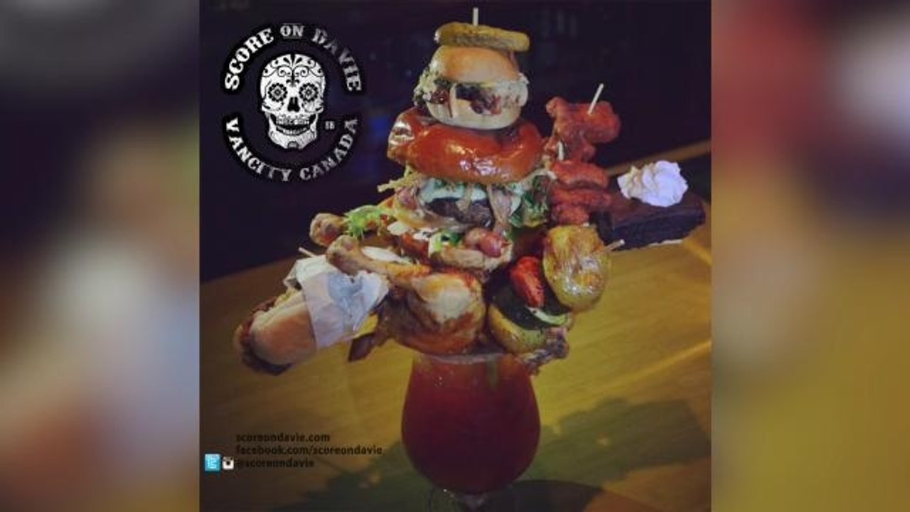 Cocktail Topped with Burger, Wings, Pulled Pork is 5,000 Calories
