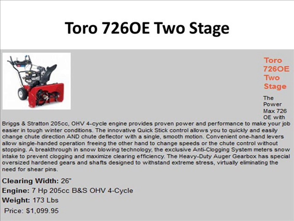 Toro Snow Blowers Edmonton