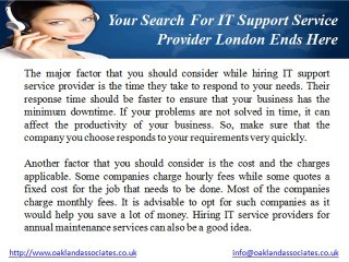 Your search for IT support service provider in London ends here