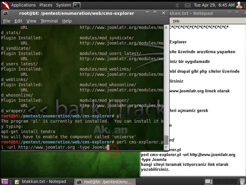 Cms Explorer Back Track 5 Egitim