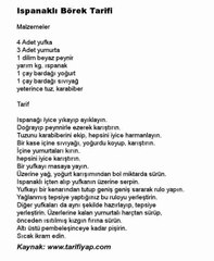 Ispanaklı Börek Tarifi