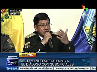 Fuerzas Armadas de Bolivia dialogan ya con suboficiales inconformes