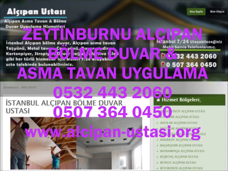 Alçıpan Ustası Zeytinburnu-05073640450-Alçıpancı,Bölme Duvar,Asmatavan,Uygulama Fiyatları