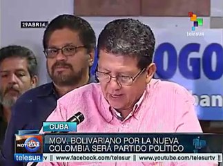 Colombia: anuncia FARC que si se alcanza la paz será partido político